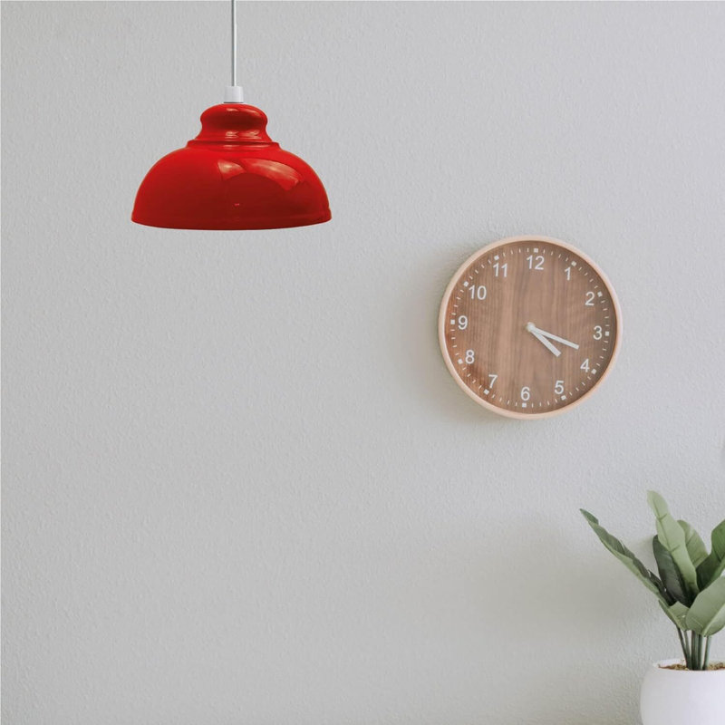 17cm H Metal Dome Lamp Shade, Red