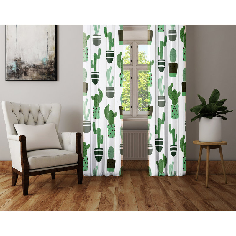 Paire de rideaux semi-transparents en bois Cactus, L 40 po x L 82 po