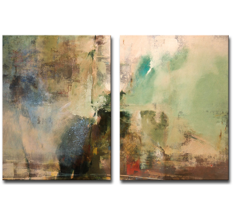 « etabx iii »-2 pièces, ensemble de 2 reproductions d’art sur toiles tendues, H 20 po x l 32 po x P 1,5 po