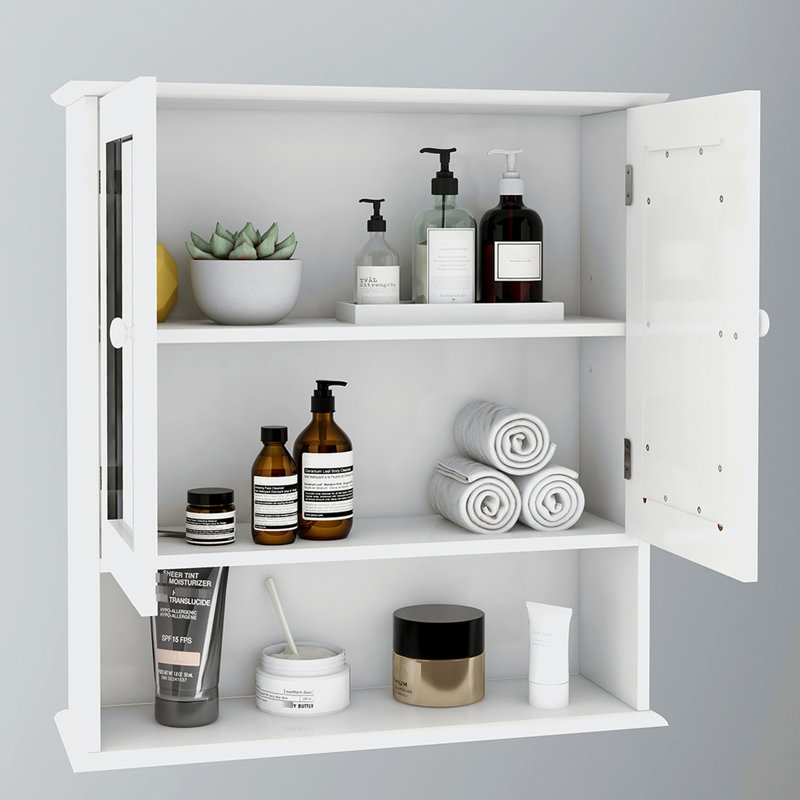 Armoire de salle de bain à miroir avec portes doubles Space
