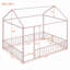 Structure de lit en métal avec clôture-591055762-591055763