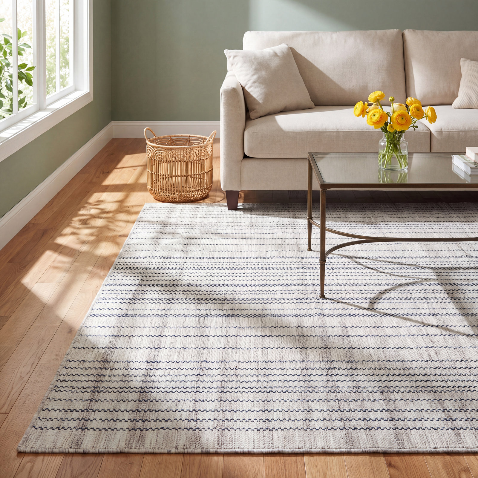 Loxe Flatweave Striped Rug, Rectangle 8'10" x 12'