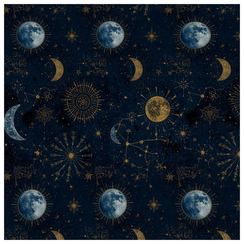 Celestial Moon Sun Constellations Comforter, Twin