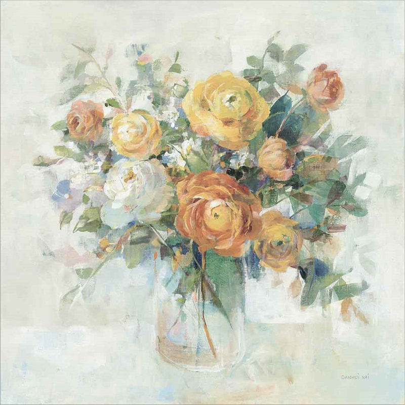 «Blooming Splendor I Neutral» par Danhui Nai, peinture sur toile sans cadre