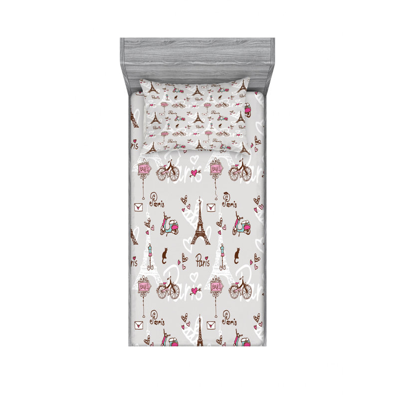 Microfiber Sheet Set, Twin Sheet Set with Fitted Sheet