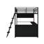 Lit mezzanine double en métal avec DEL, bureau et tablettes-1552271977