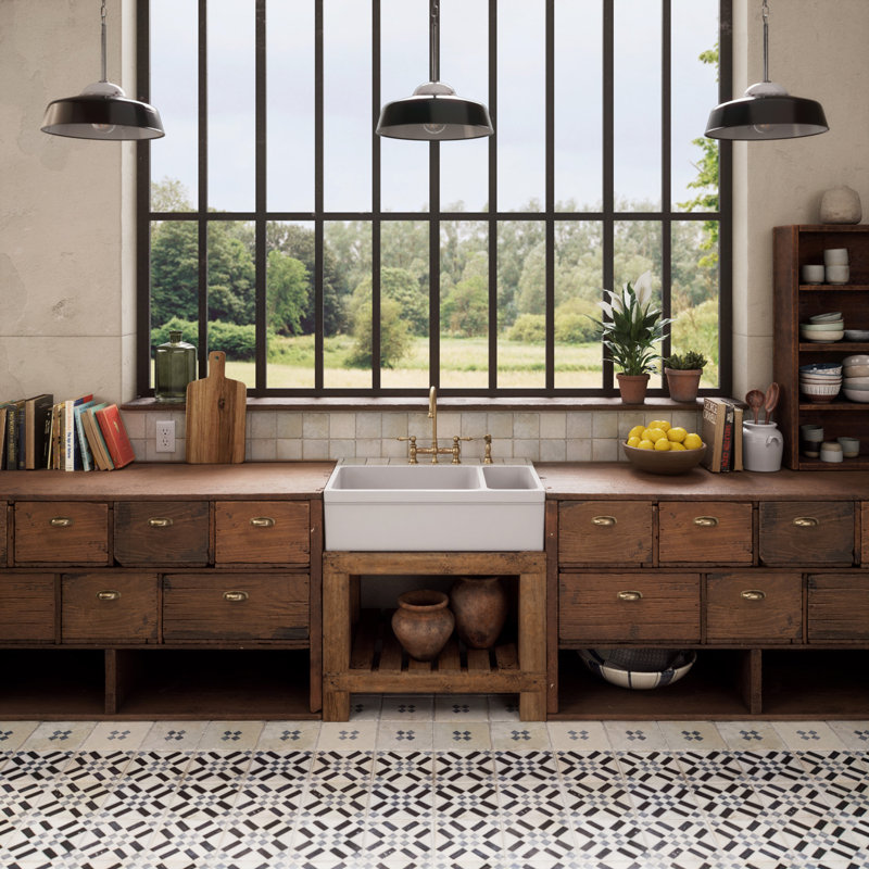 FarmhausQuatro 36" L x 20" W Double Basin Farmhouse/Apron Kitchen Sink, White