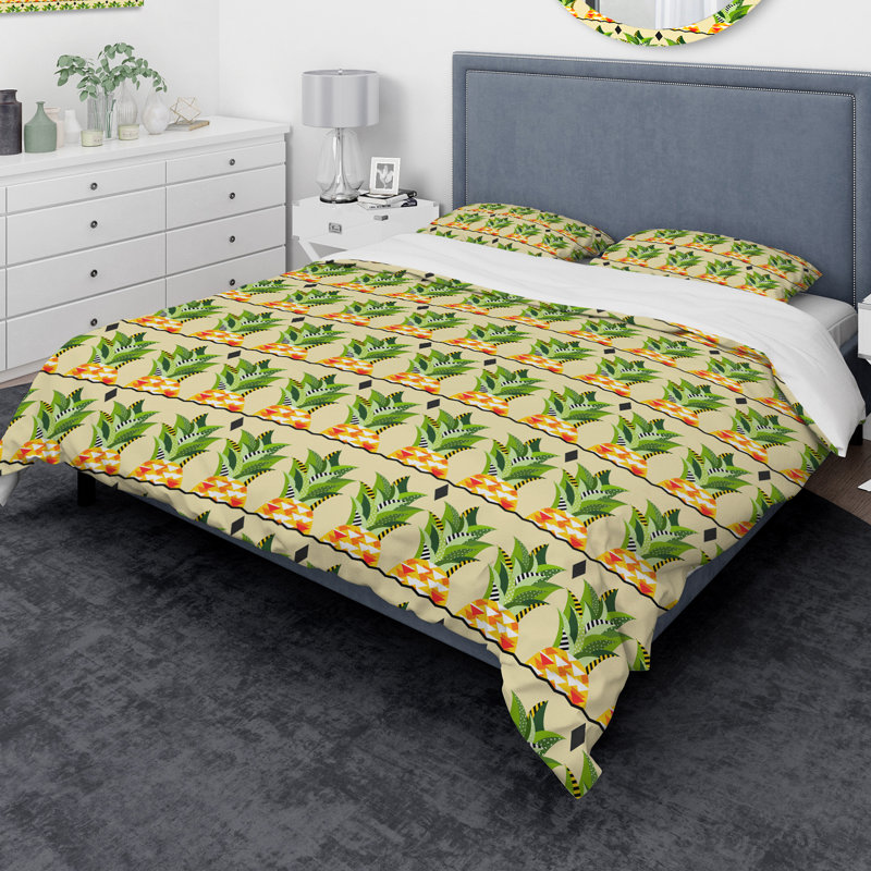 Ensemble de housse de couette designart ananas heads, Housse de couette très grand + 2 taies décoratives