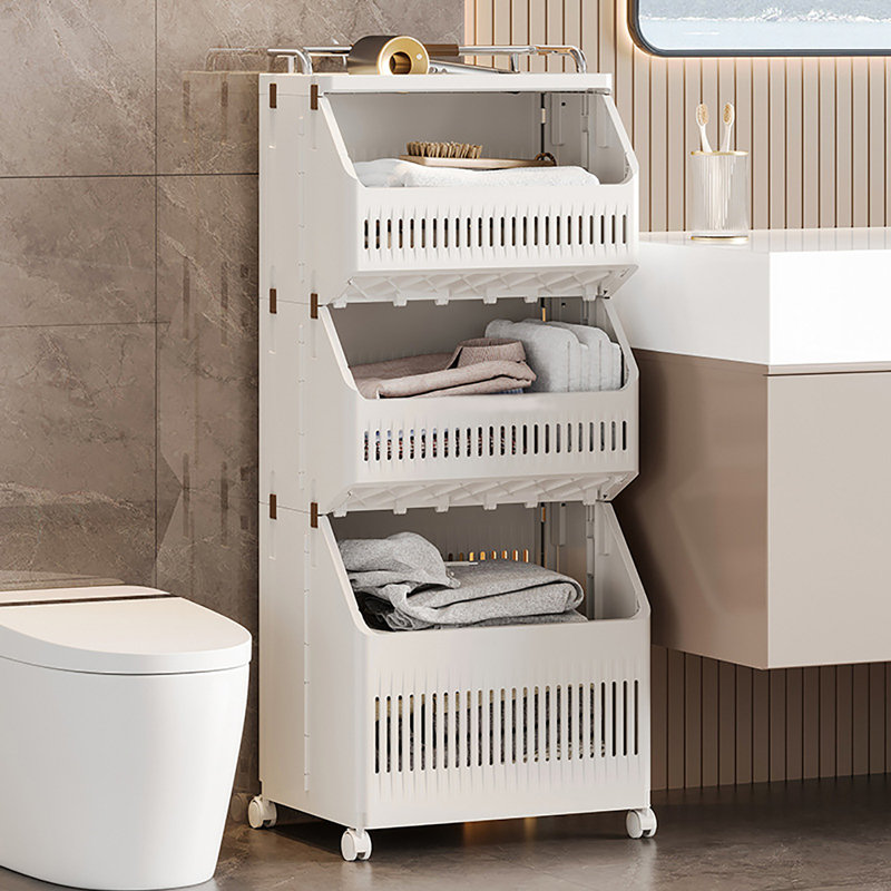 Rolling Laundry Basket, 38.2"H x 15.7"W x 11.8"D