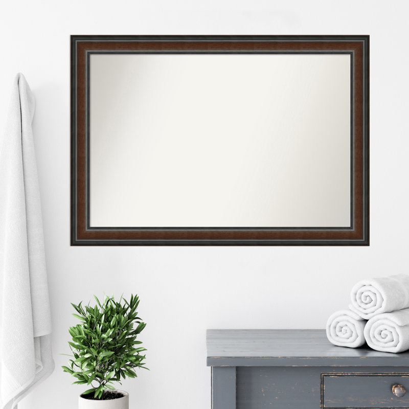 Miroir mural pour salle de bain en noyer Chypre, H 28,75 po x l 40,75 po