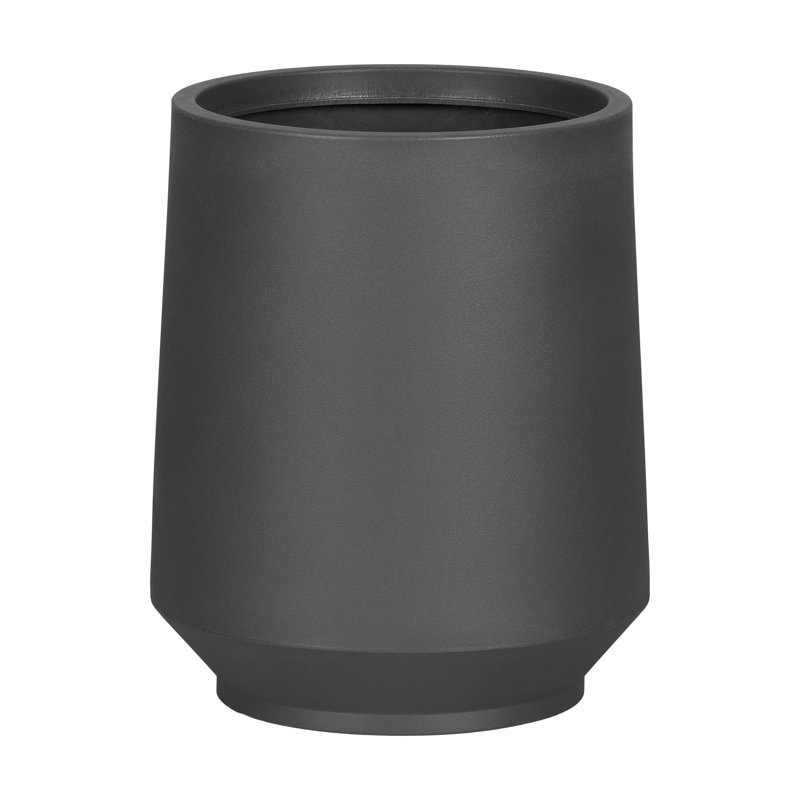 Pot à fleurs en plastique Dalya, Gris foncé, H 19,5 po x l 16,25 po x P 16,25 po