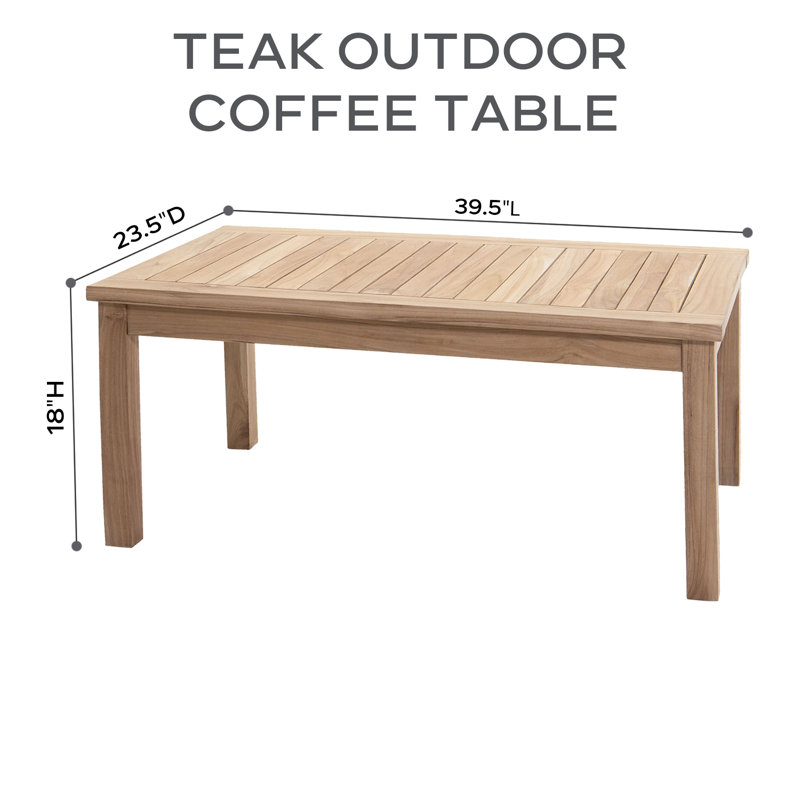 Huntington 7 Piece Teak Loveseat Seating Group with Sunbrella Cushions, Natural Sunbrella®