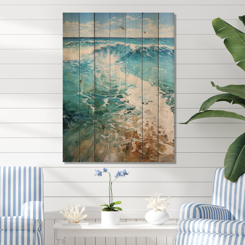 «Beach Photo Oceanic Rhythms» sur impression sur bois, H 32 po x l 24 po x P 0,78 po