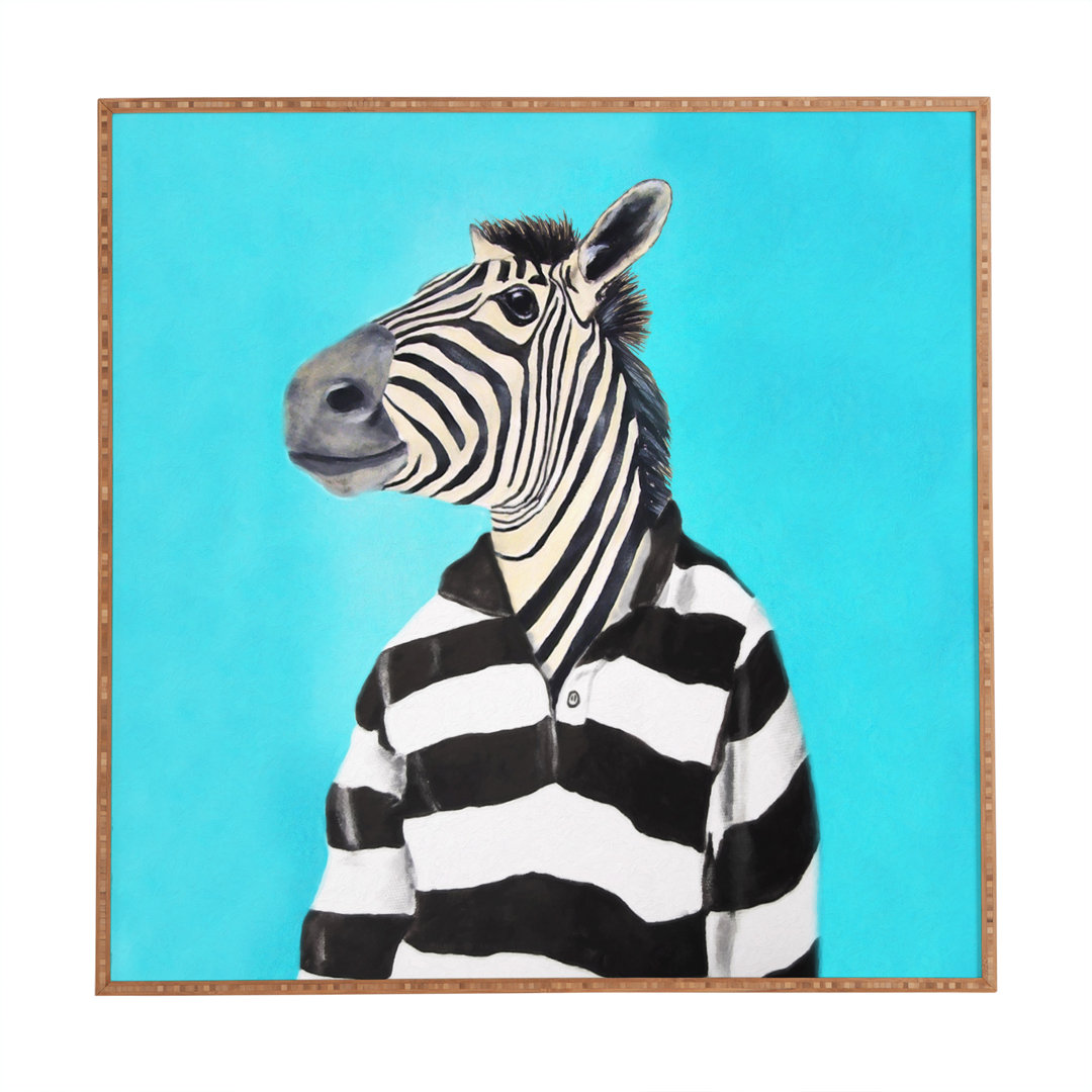Stripy Zebra by Coco De Paris - Picture Frame Graphic Art Print on Wood Deny Designs