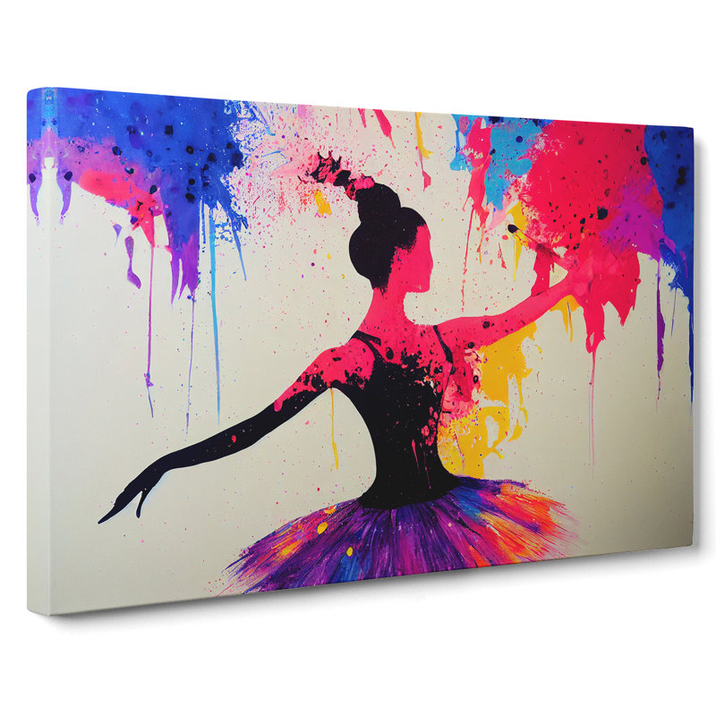 Woman Dancer Painted Vol.2 Abstract - Wrapped Canvas, 40cm H x 60cm W x 3cm D