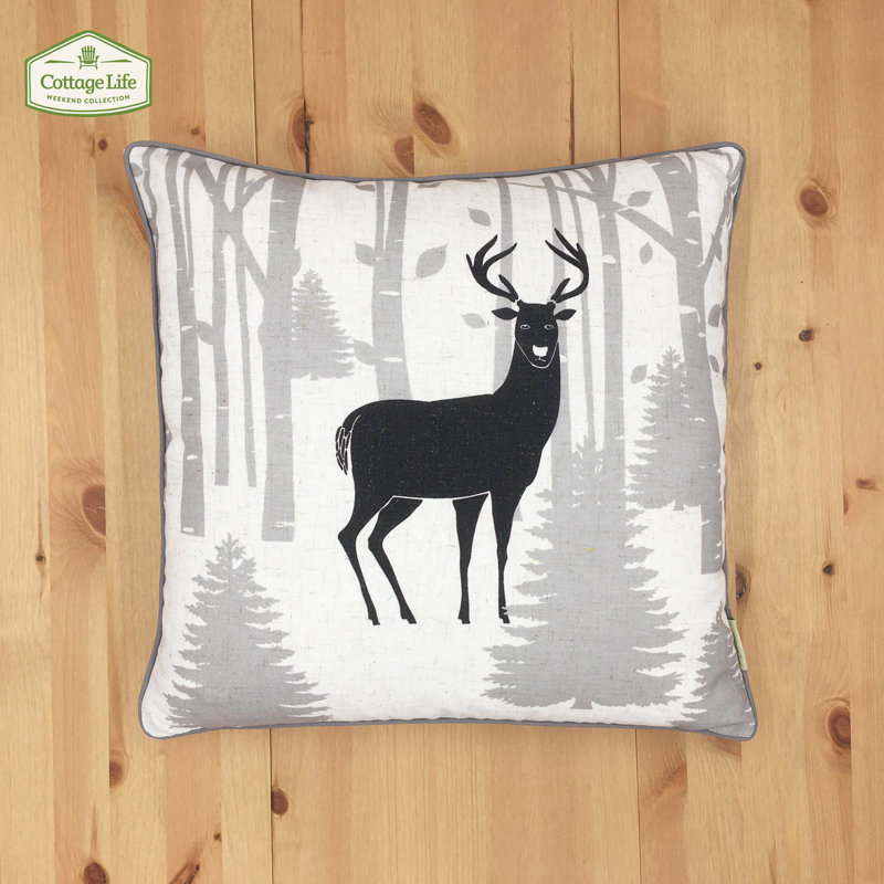 Housse de coussin en bois FOREST TRAIL, Noir, Sans insert - housse seulement
