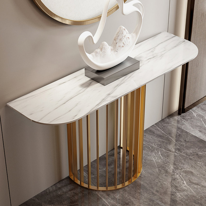 Console moderne moderne de luxe simple, H 31,5 po x l 54,3 po x P 15,7 po, Doré
