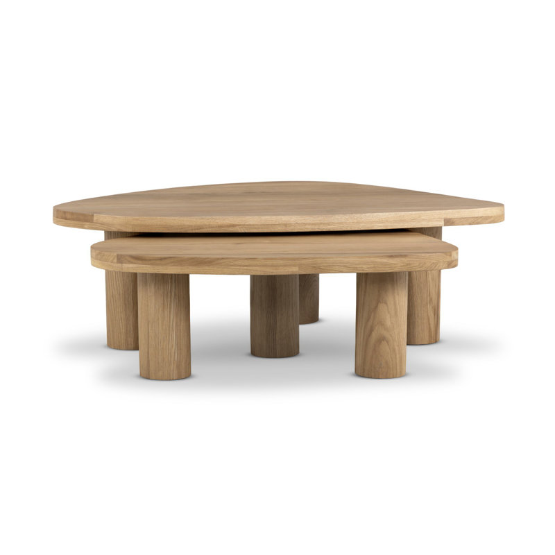 Zion Coffee Table Set-Grey Tobacco Oak, Natural Oak