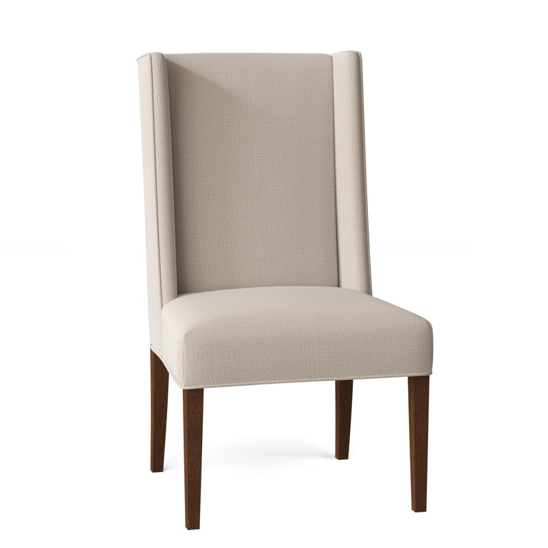 Chrisney 21'' H Upholstered Side Chair, Tusk Beige Performance, Honey Birch