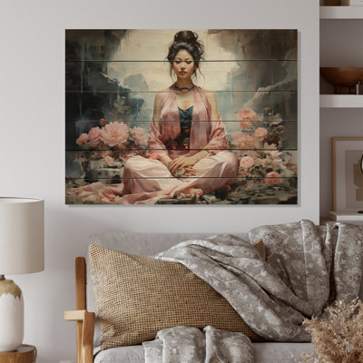 Art asiatique, bodhisattva Grace II sur bois