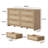 Chada Rattan 6 Drawer 56.85" Wide Dresser With Ample Storage-891853097