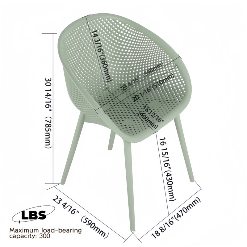 Ensemble de 2 chaises longues modernes PP, Vert