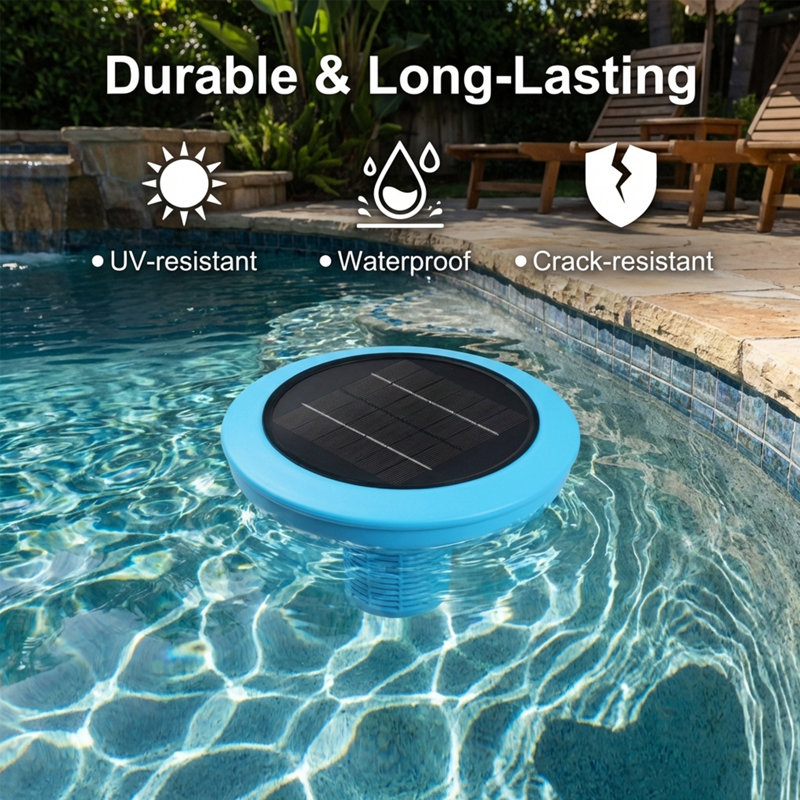 Ioniseur de piscine solaire - Nettoyeur d'ions en cuivre flottant pour piscines, spas et spas
