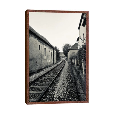 Train Tracks In Black And White by Susan Vizvary - Print on Canvas