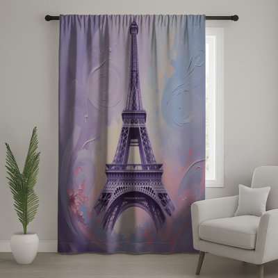 Eiffel Tower Window Curtains, Architecture Sheer & Blockout Curtains - 1 Panel