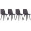 Croftshire Set of 4 Velvet Accent Chair Dining Chair with Metal Legs-723977695