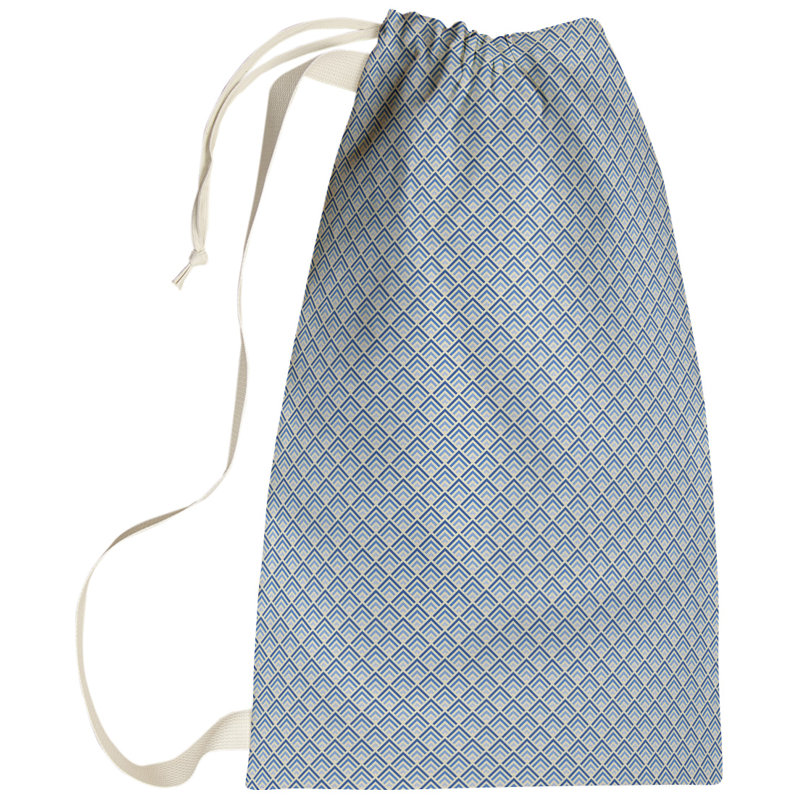 Sac à linge géométrique, Grand (H 76,5 po x l 29,5 po x P 1,5 po), Jaune / Bleu