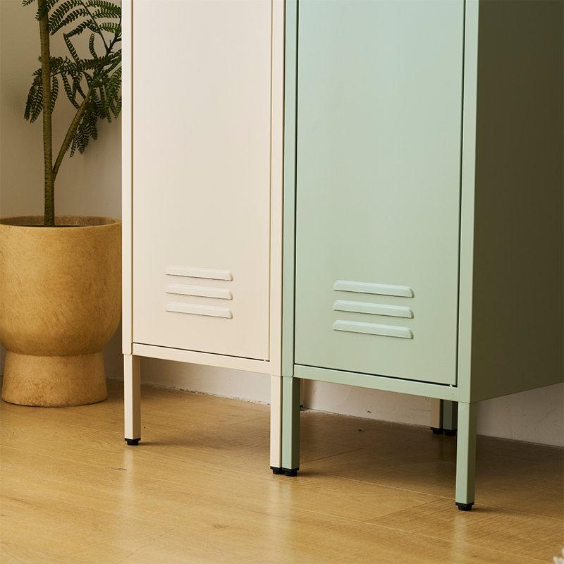 Striegel Steel Single Door Storage Cabinet, Cream;Sage Green