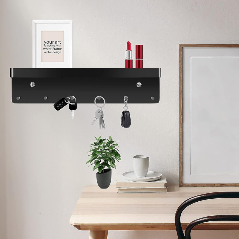 Gloriann Metal Wall Organizer, Black