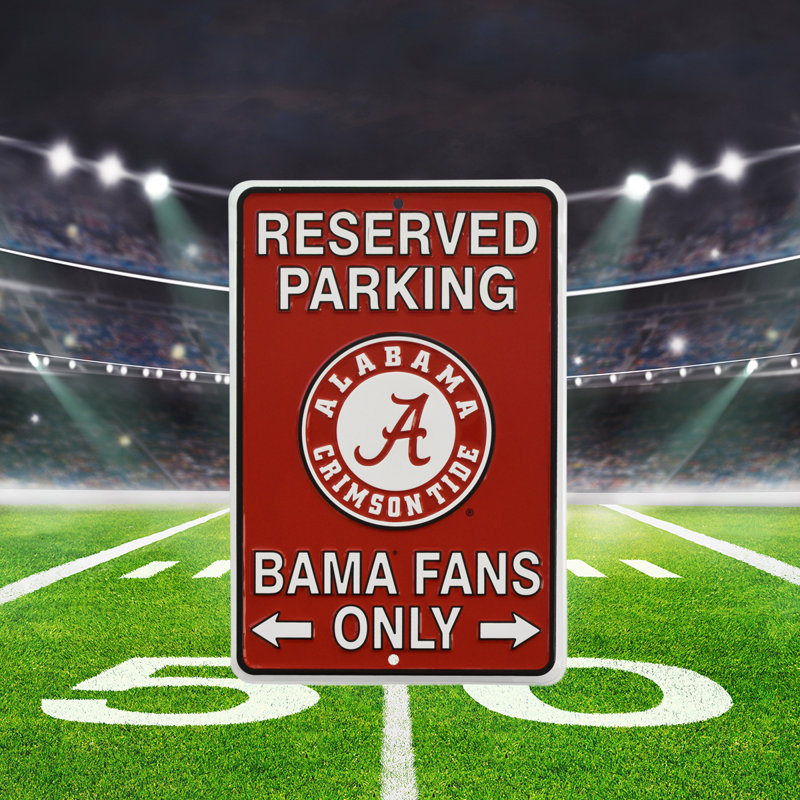 Crimson Parking Only Roll Tide Metal Sign Game Room Man Cave Garage Wall Decor