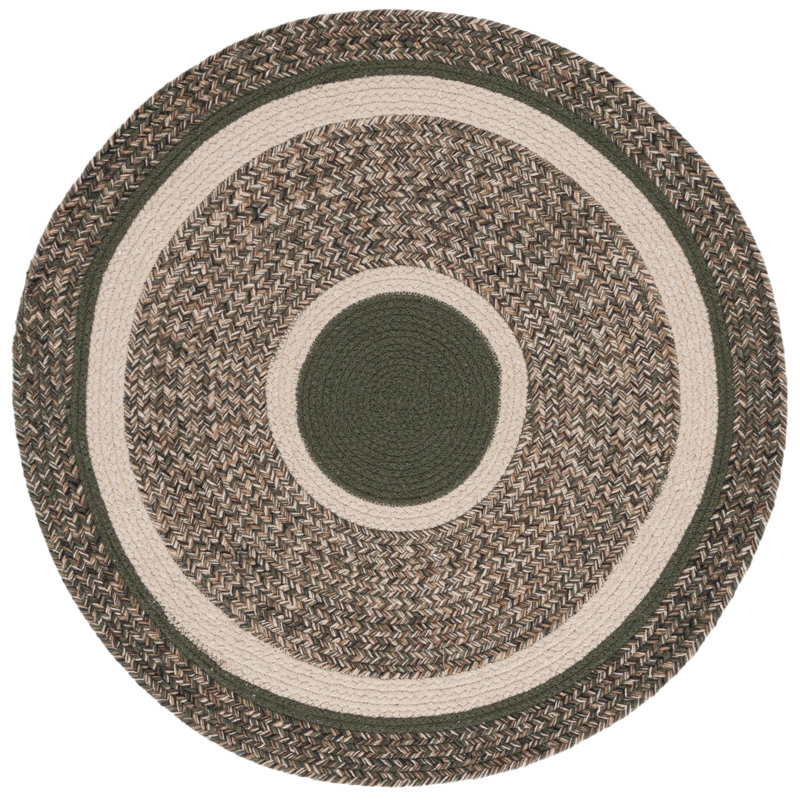 Tapis vert / beige Dayasia 759, Rond 3 pi