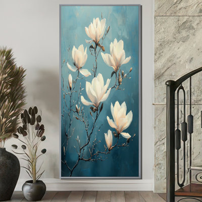 Shelbie Magnolia Blooms In Saffire Winter Impressionist I - Magnolias, art mural
