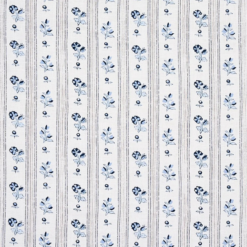 Cabanon Stripe Fabric, Bleu