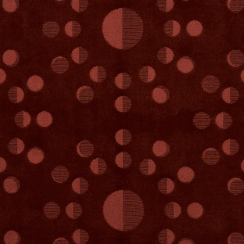 Schumacher x Charlap Hyman & Herrero / Pilar Almon Moon Phase Velvet Fabric, Red