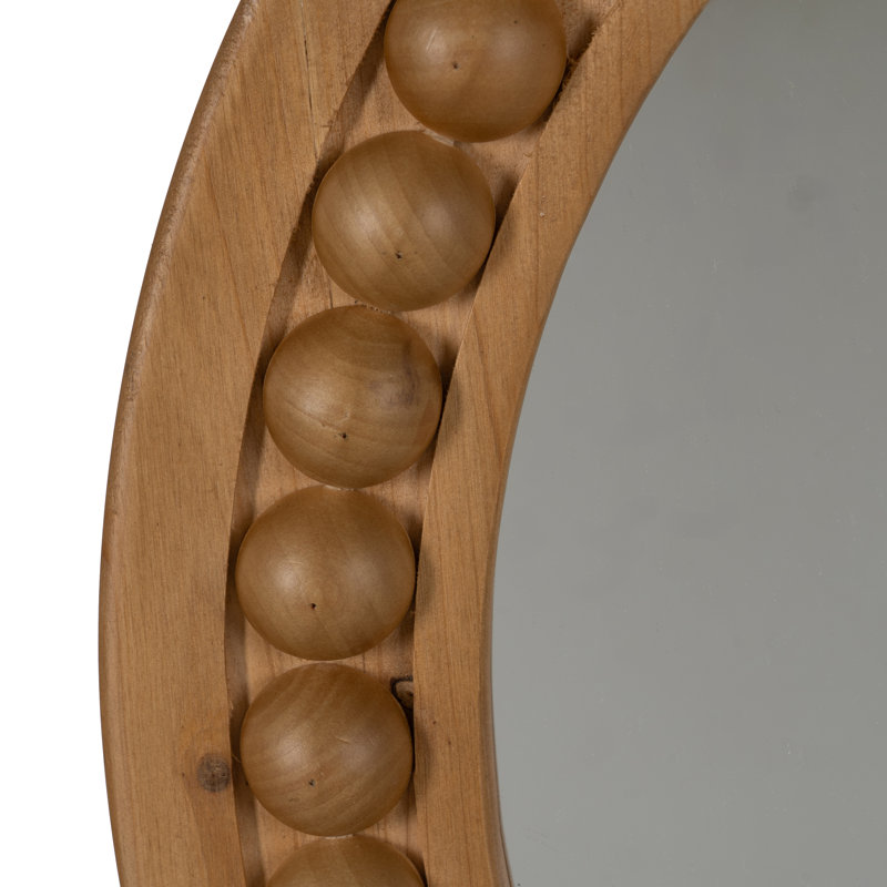 Solid Wood Round Mirror, 50.5 x 50.5 cm