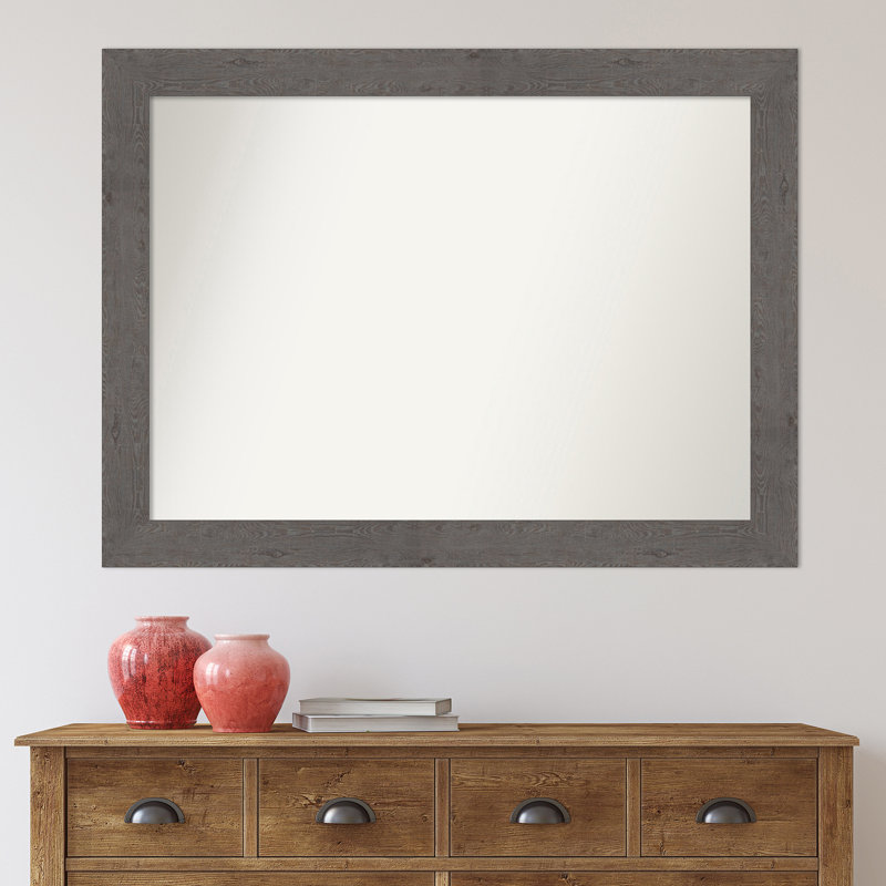 Miroir mural de salle de bain 23,5 po x 29,5 po Rustic Plank, H 32,5 po x l 43,5 po