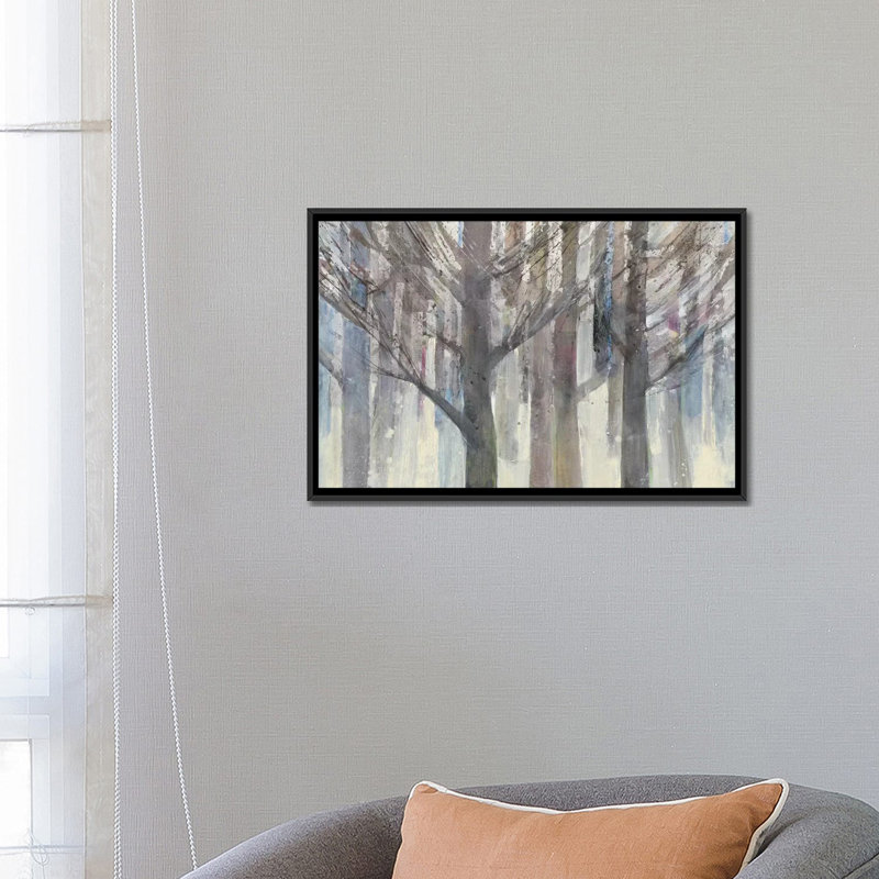 « forest light », reproduction d’art sur toile tendue, H 18 po x l 26 po x P 1,5 po, Toile avec cadre noir