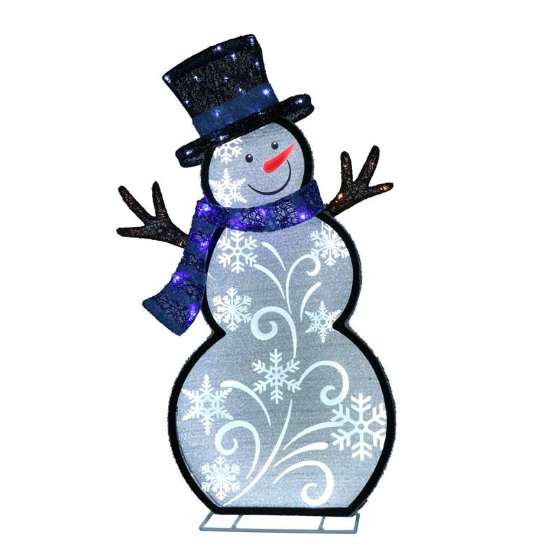 Présentoir de bonhomme de neige extérieur éclairé 30 po