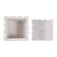 Boîte de rangement décorative carrée en marbre festonné avec couvercle pour la présentation de la maison - Boîte de rangement moderne pour décoration de chambre à coucher - 5 po, blanc et ivoire