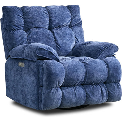 41.5" Wide Upholstered Recliner, Oversized Power Swivel Rocker Recliner Chair with USB & Type-C Port by Latitude Run