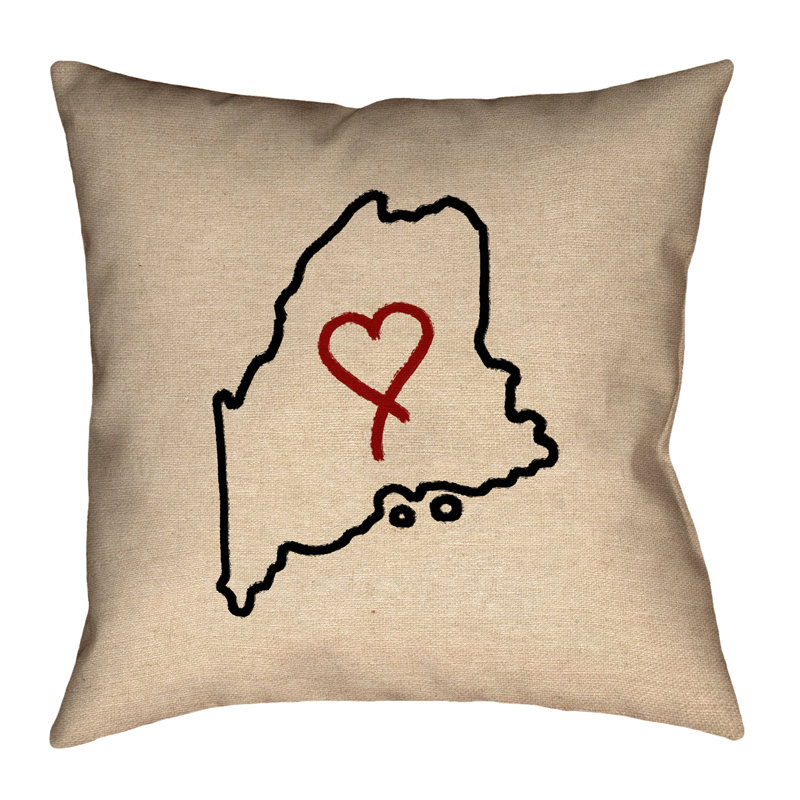 «Katelyn Smith Maine Love», impression recto verso, 18 po x 18 po, Sergé de coton, Coussin décoratif