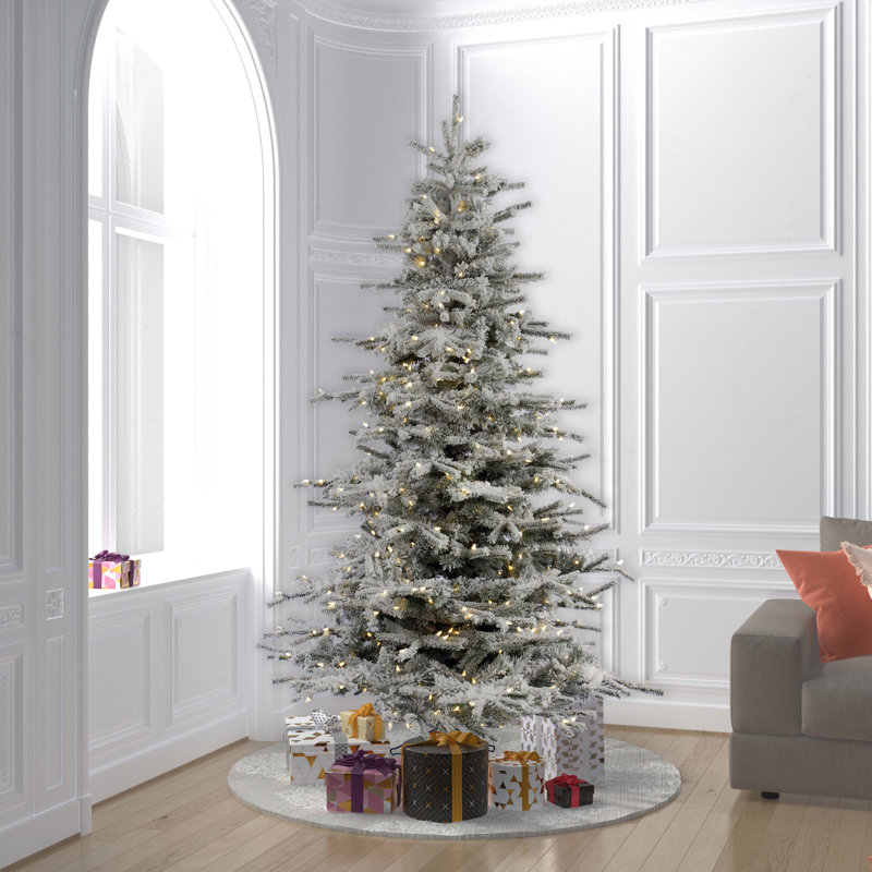 Hendricks Flocked Sierra Fir Artificial Christmas Tree, 7.5' H