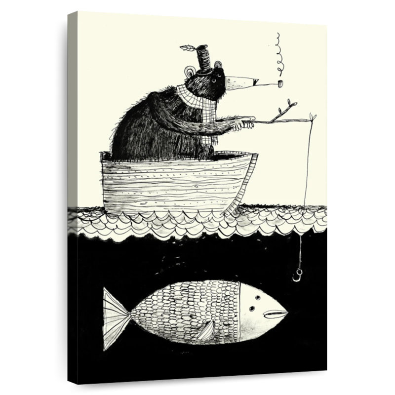 Ashelle Night Fishing, 12" H x 8" W