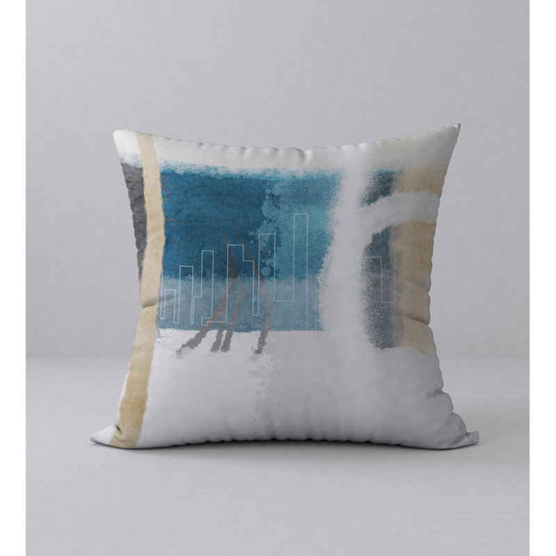 Abstract Throw Pillow, 18" H x 18" W
