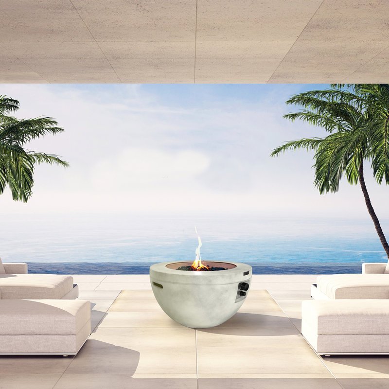 Round Stone Propane Smokeless Fire Pit Table