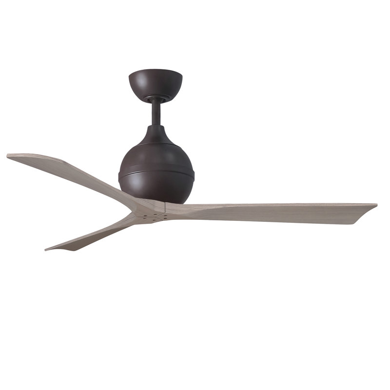 Ventilateur de plafond à 3 pales Irene, Bronze texturé, 52", Ton bois de frêne gris